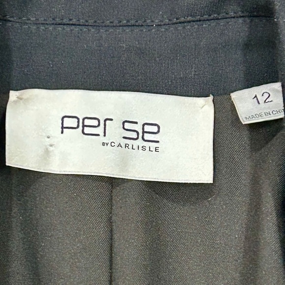 Per Se by Carlisle Black Peplum Blazer Jacket Size 12 - Picture 3 of 7